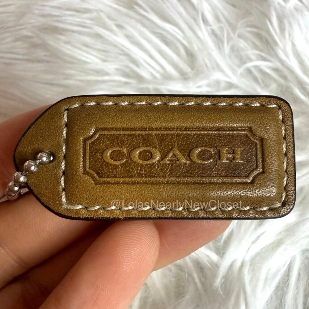 1.5" y2k COACH Brown Fob Bag Charm Hang tag Hangtag